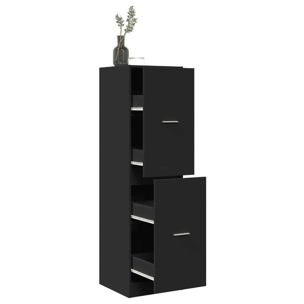 Apothekerskast 40x41x144,5 cm bewerkt hout zwart is nu te koop bij PeponiXL, paradijselijk wonen!