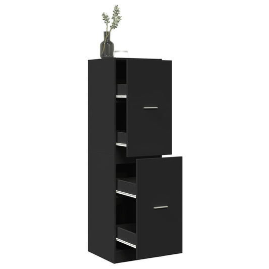 Apothekerskast 40x41x144,5 cm bewerkt hout zwart is nu te koop bij PeponiXL, paradijselijk wonen!