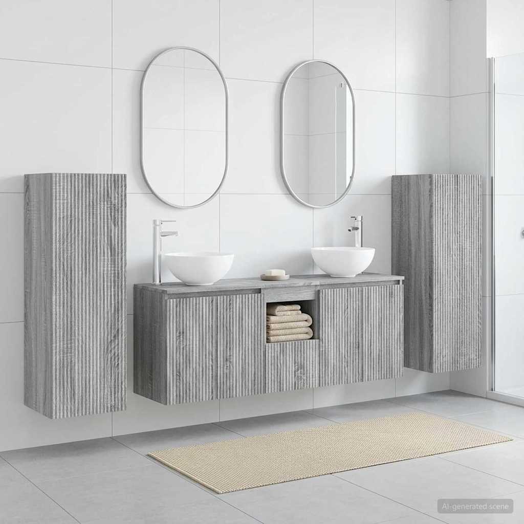 Badkamermeubelset 5 st Grijs Sonoma 33 x 34,5 x 100 cm is nu te koop bij PeponiXL, paradijselijk wonen!