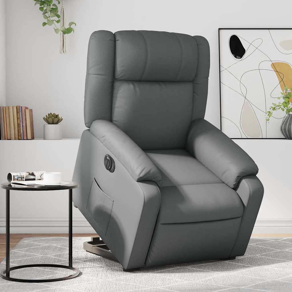 Sta-op-massagestoel elektrisch kunstleer grijs is nu te koop bij PeponiXL, paradijselijk wonen!