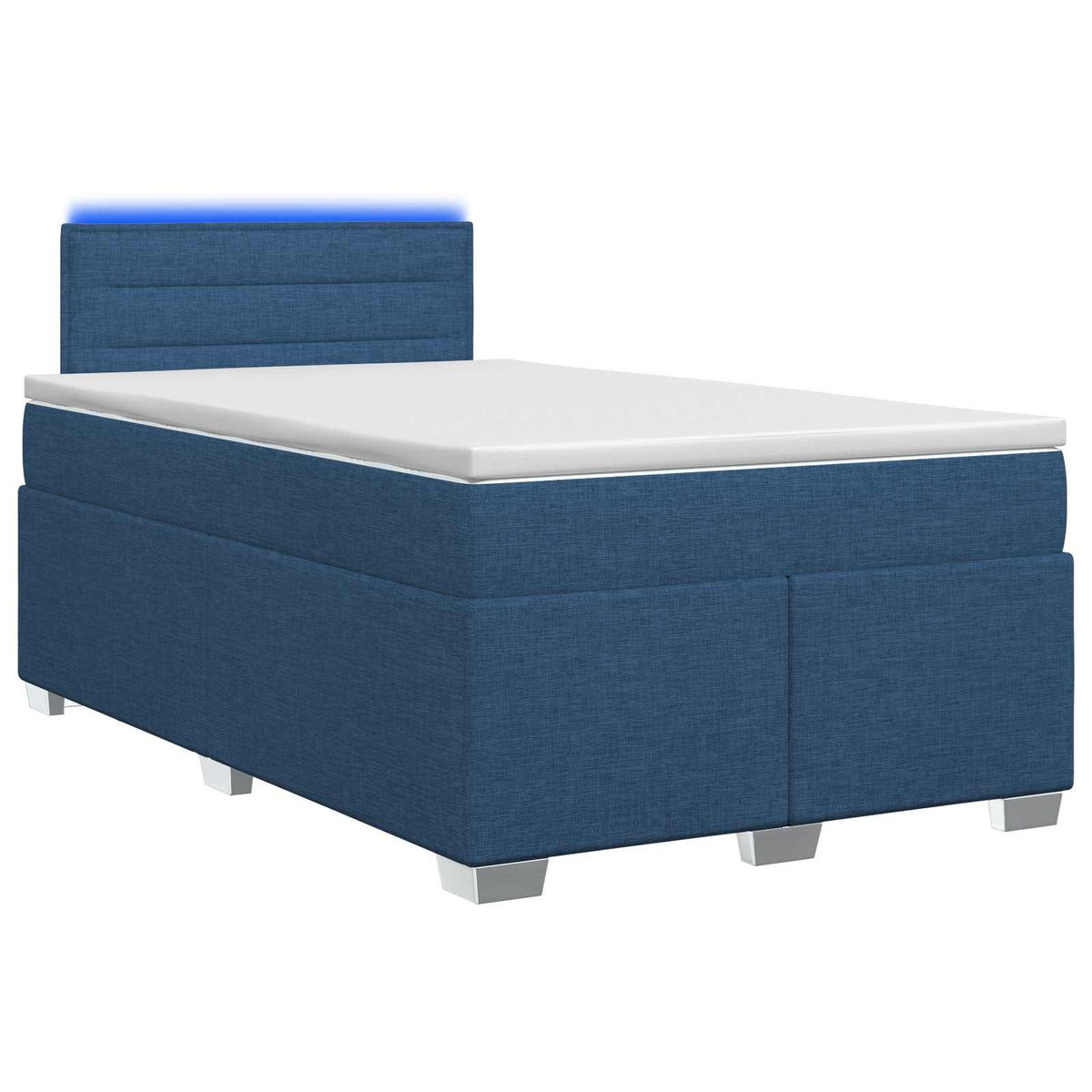 Boxspring Bed met Matras en LED Blauw 120 x 190 cm Stof is nu te koop bij PeponiXL, paradijselijk wonen!