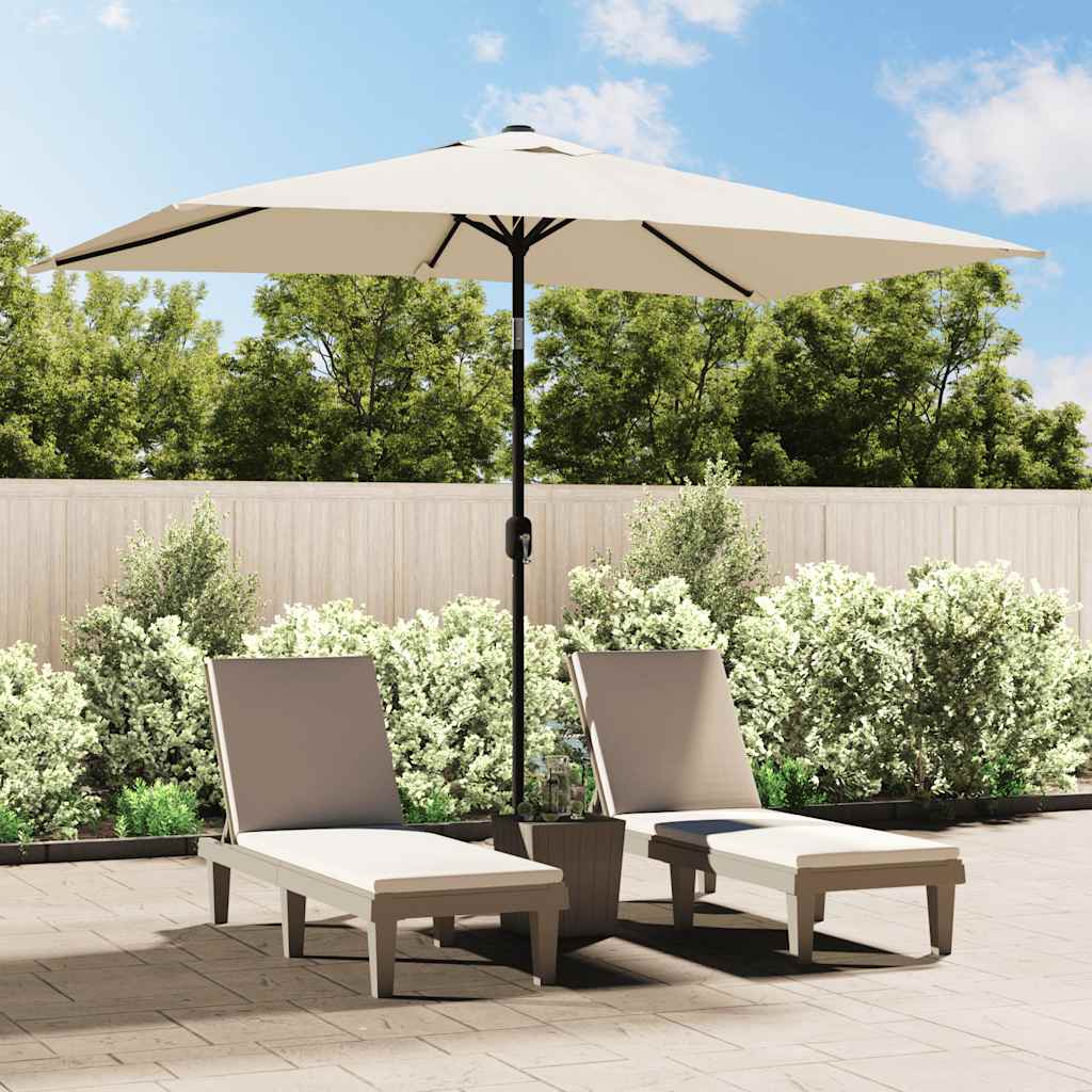 Parasol vierhoekig zandwit 200 x 300 cm is nu te koop bij PeponiXL, paradijselijk wonen!