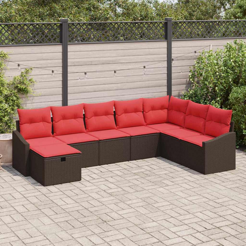 Tuin Sofa Set 8 st poly rattan is nu te koop bij PeponiXL, paradijselijk wonen!