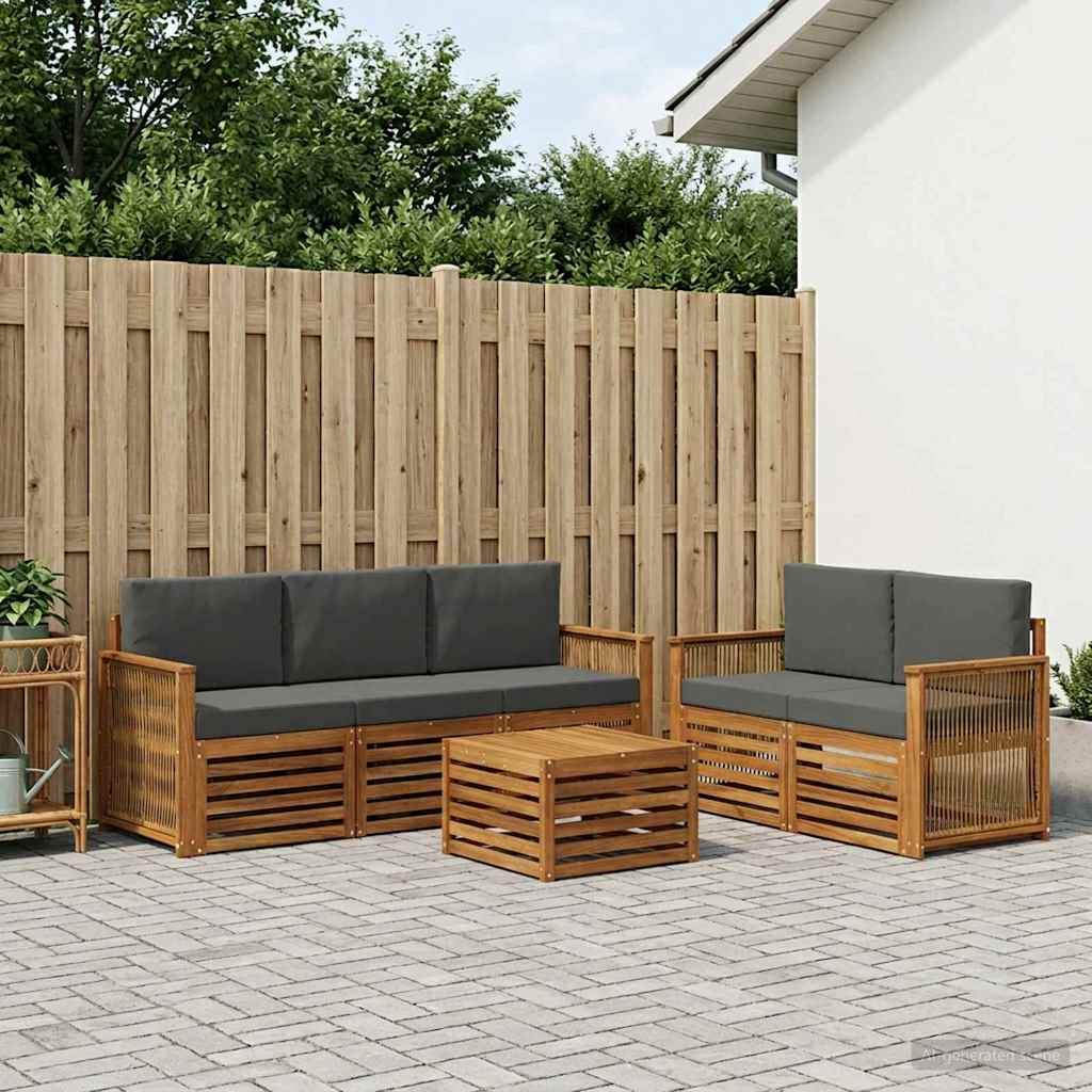 Sofa-Sets met kussen 6 pcs Massief Acaciahout is nu te koop bij PeponiXL, paradijselijk wonen!