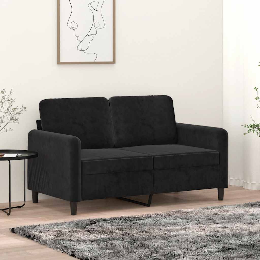 Tweezitsbank 120 cm fluweel zwart is nu te koop bij PeponiXL, paradijselijk wonen!