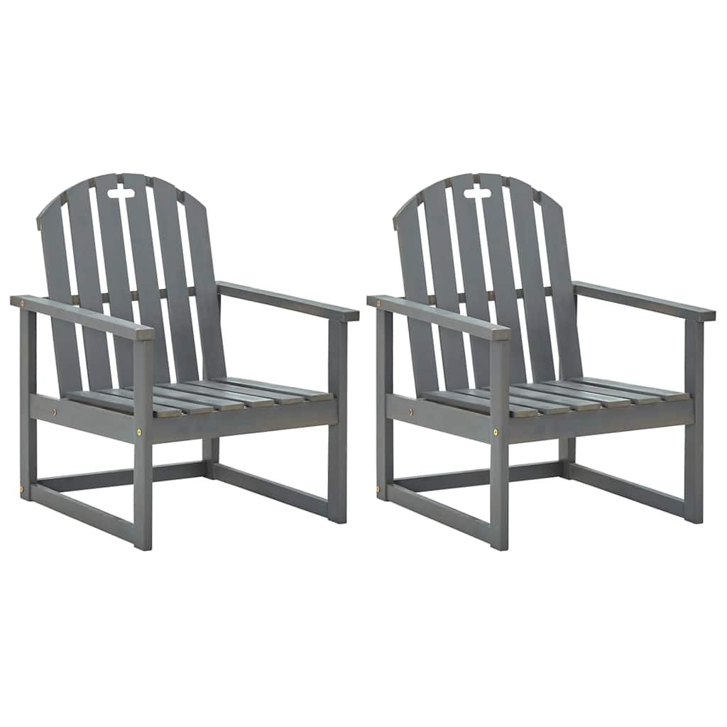 Tuinstoelen 2 st massief acaciahout grijs is nu te koop bij PeponiXL, paradijselijk wonen!