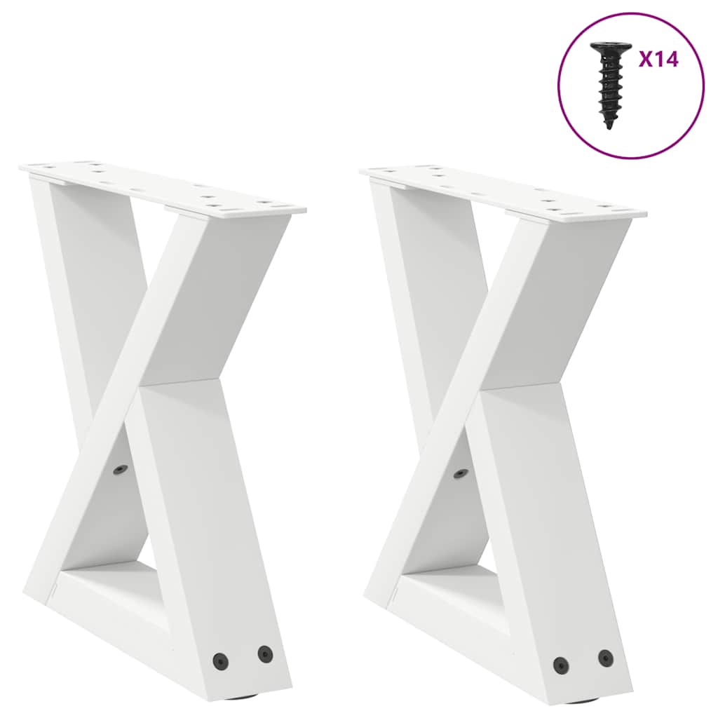 Salontafelpoten 2 st 30x(30-31,3) cm staal wit is nu te koop bij PeponiXL, paradijselijk wonen!