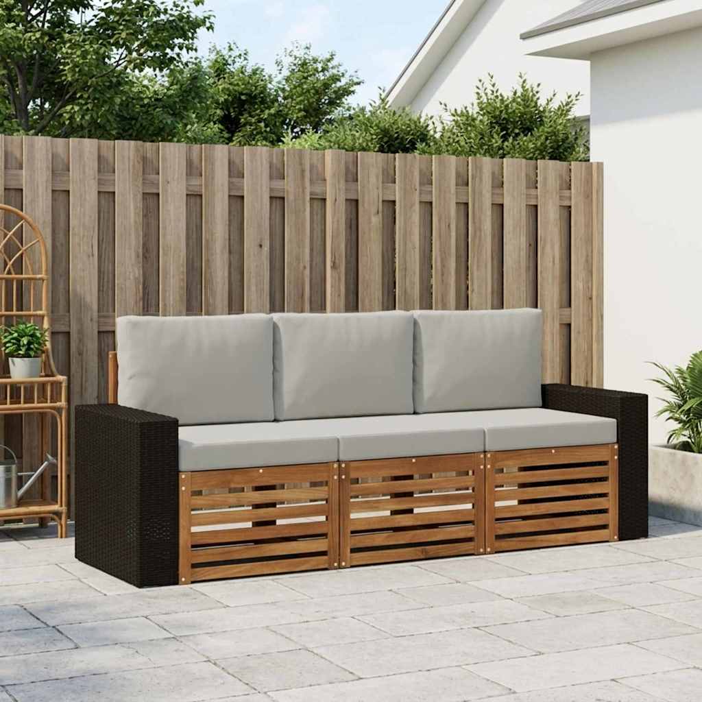 Sofa-Sets met kussen 3 pcs Massief Acaciahout is nu te koop bij PeponiXL, paradijselijk wonen!