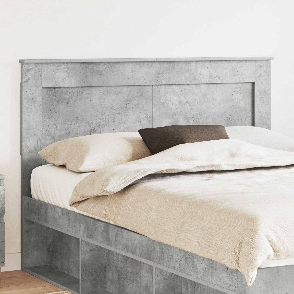 Hoofdbord met hoofdeinde Beton Grijs 160 cm Bewerkt hout is nu te koop bij PeponiXL, paradijselijk wonen!