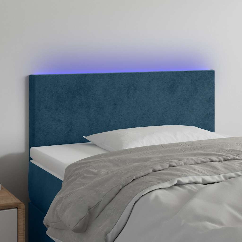 Hoofdbord LED 80x5x78/88 cm fluweel donkerblauw is nu te koop bij PeponiXL, paradijselijk wonen!