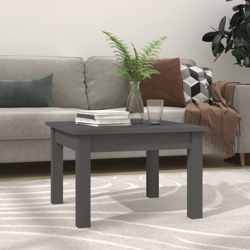 Salontafel 45x45x30 cm massief grenenhout grijs is nu te koop bij PeponiXL, paradijselijk wonen!