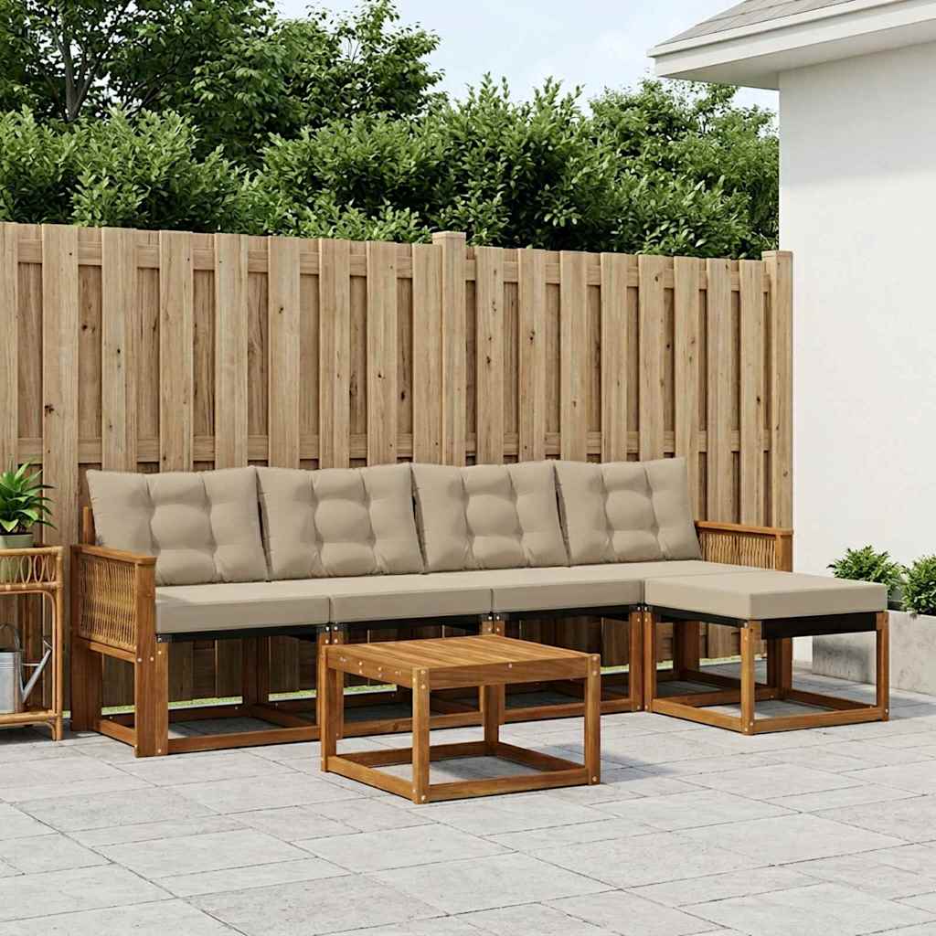 Buiten bankenset met kussen 6 pcs Natuurlijk en Beige is nu te koop bij PeponiXL, paradijselijk wonen!