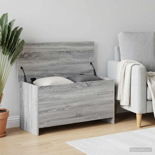 Opbergkist Grijs Sonoma 100 x 40 x 50 cm Bewerkt hout is nu te koop bij PeponiXL, paradijselijk wonen!