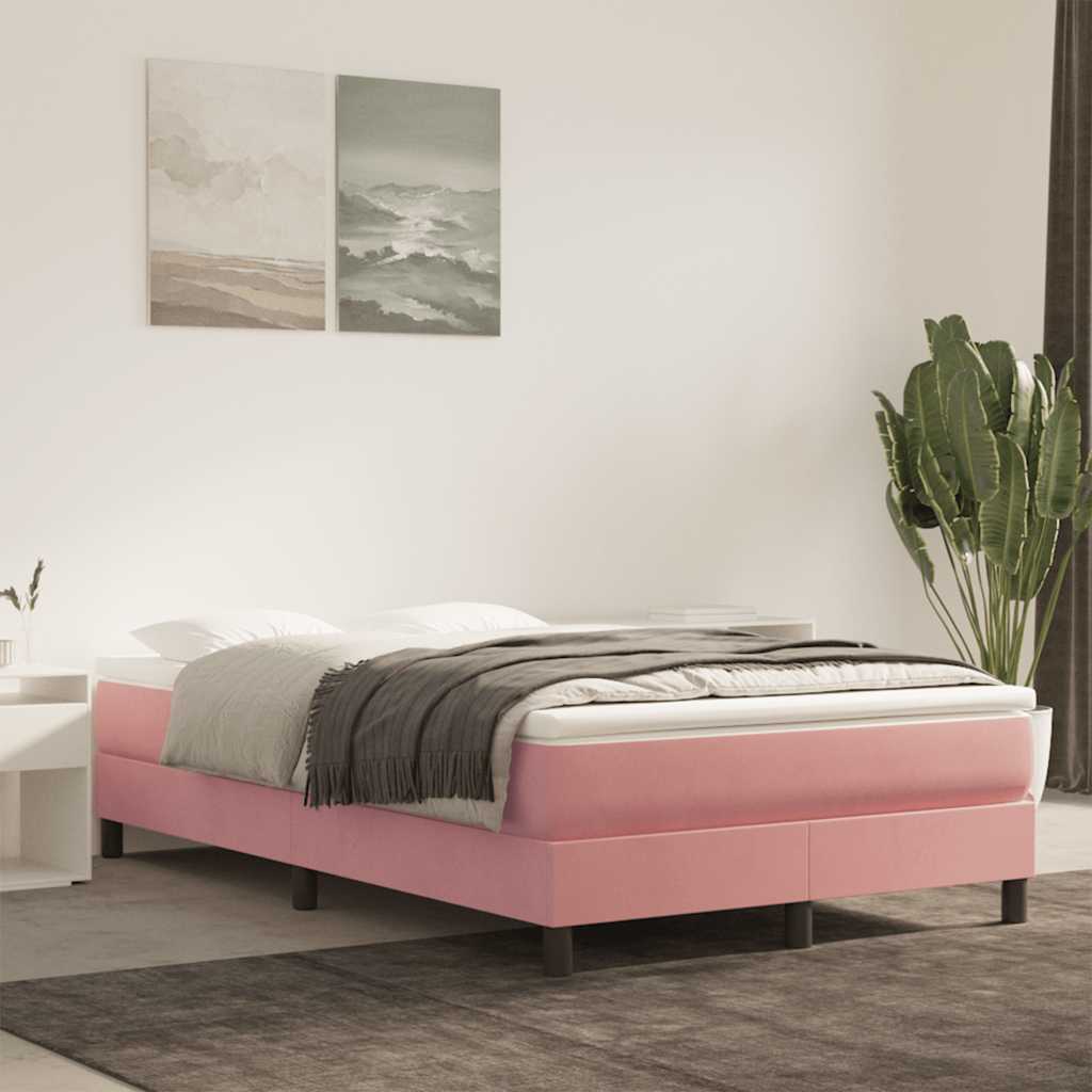 Pocketveringmatras medium 120x210x20 cm fluweel roze is nu te koop bij PeponiXL, paradijselijk wonen!
