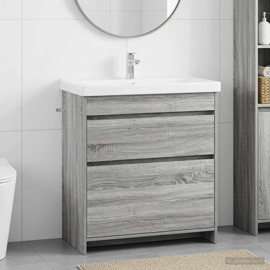 Badkamer Onder Wasbak Kast Grijs Sonoma 78,5 x 37,5 x 81 cm is nu te koop bij PeponiXL, paradijselijk wonen!