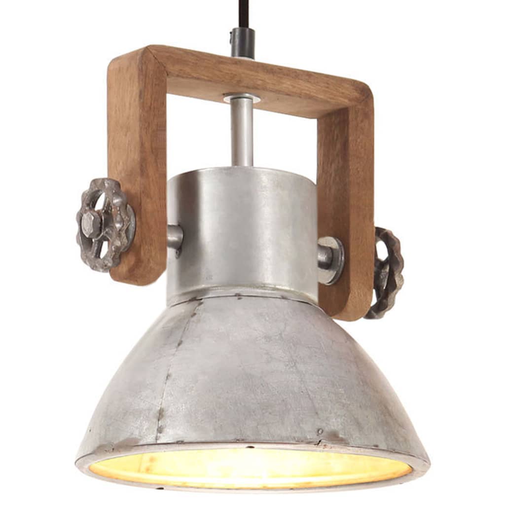 Hanglamp industrieel rond 25 W E27 19 cm zilverkleurig is nu te koop bij PeponiXL, paradijselijk wonen!