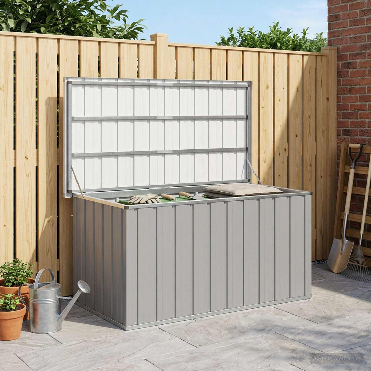Tuinbox 129x67x65 cm grijs is nu te koop bij PeponiXL, paradijselijk wonen!
