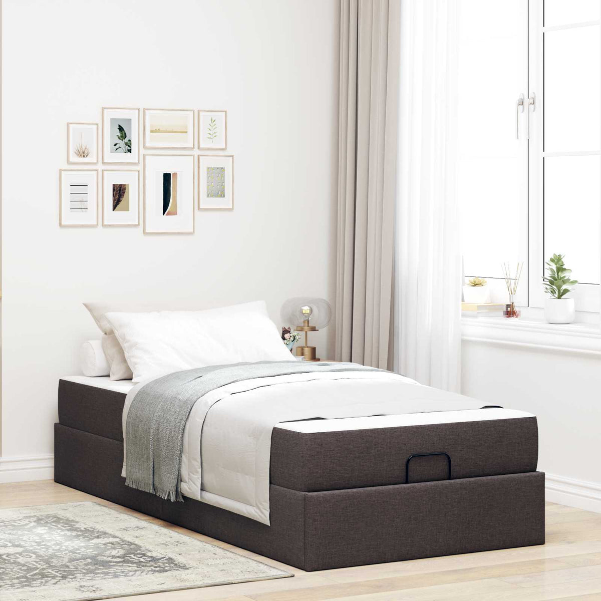 Bedframe met matras 2 pcs Tan Stof is nu te koop bij PeponiXL, paradijselijk wonen!