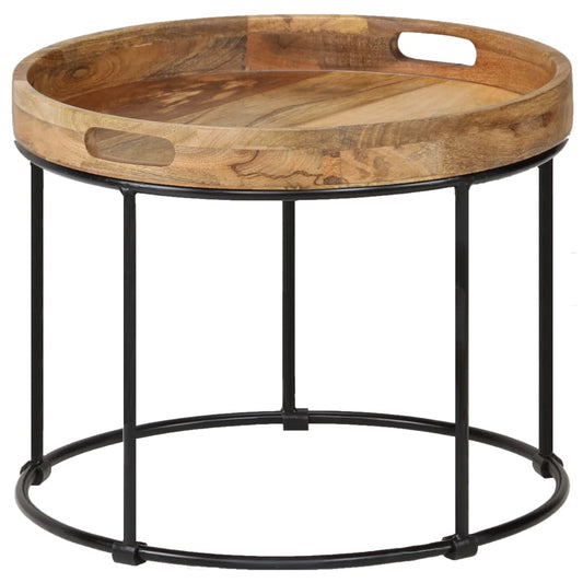 Salontafel 50x40 cm massief mangohout en staal is nu te koop bij PeponiXL, paradijselijk wonen!