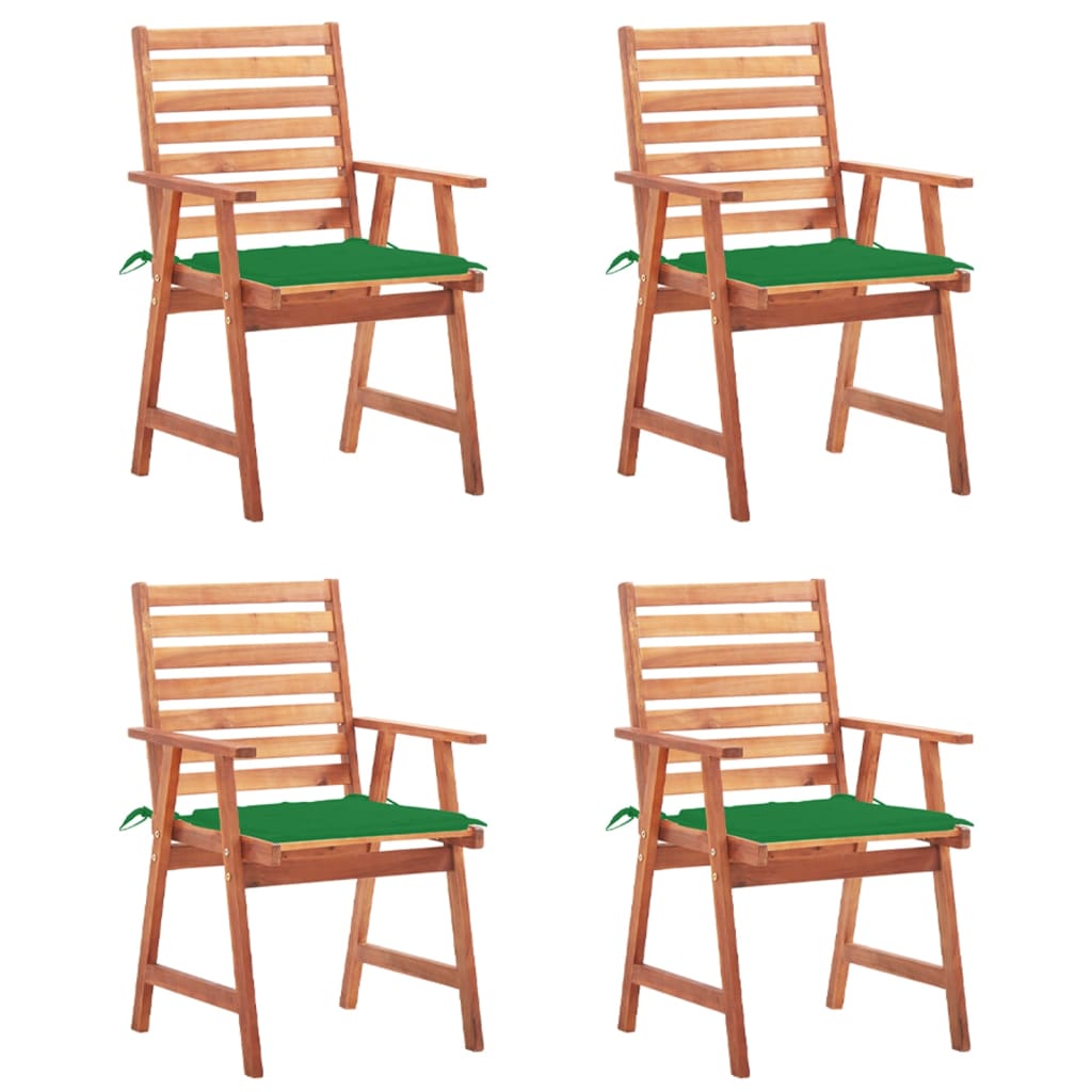 Tuinstoelen 4 st met kussens massief acaciahout is nu te koop bij PeponiXL, paradijselijk wonen!