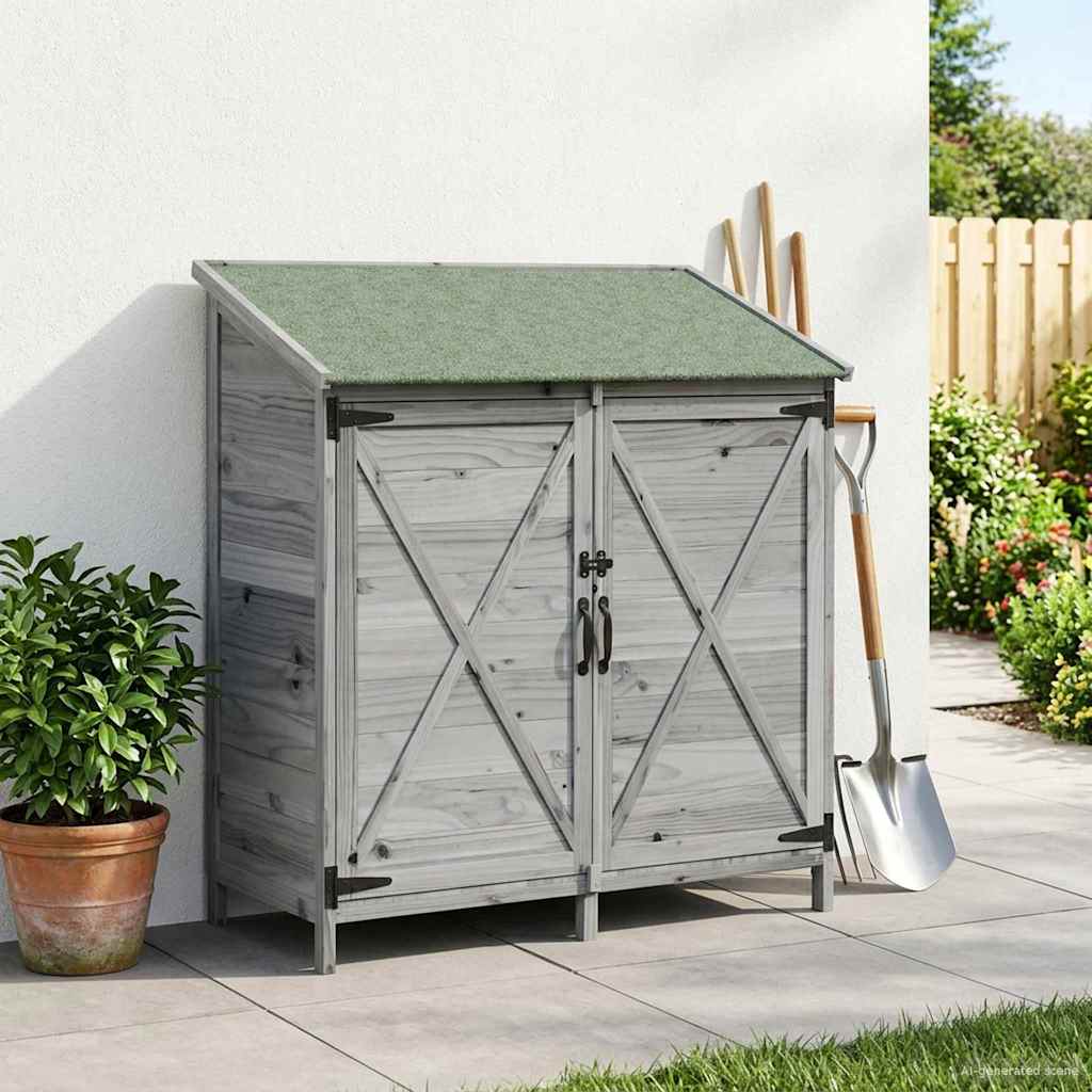 Tuinschuur Grijs 106 x 56 x 113,5 cm Bewerkt hout is nu te koop bij PeponiXL, paradijselijk wonen!