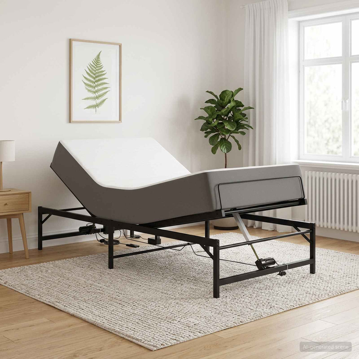 Elektrisch Verstelbaar Bedframe Zwart 75 x 190 cm Staal is nu te koop bij PeponiXL, paradijselijk wonen!