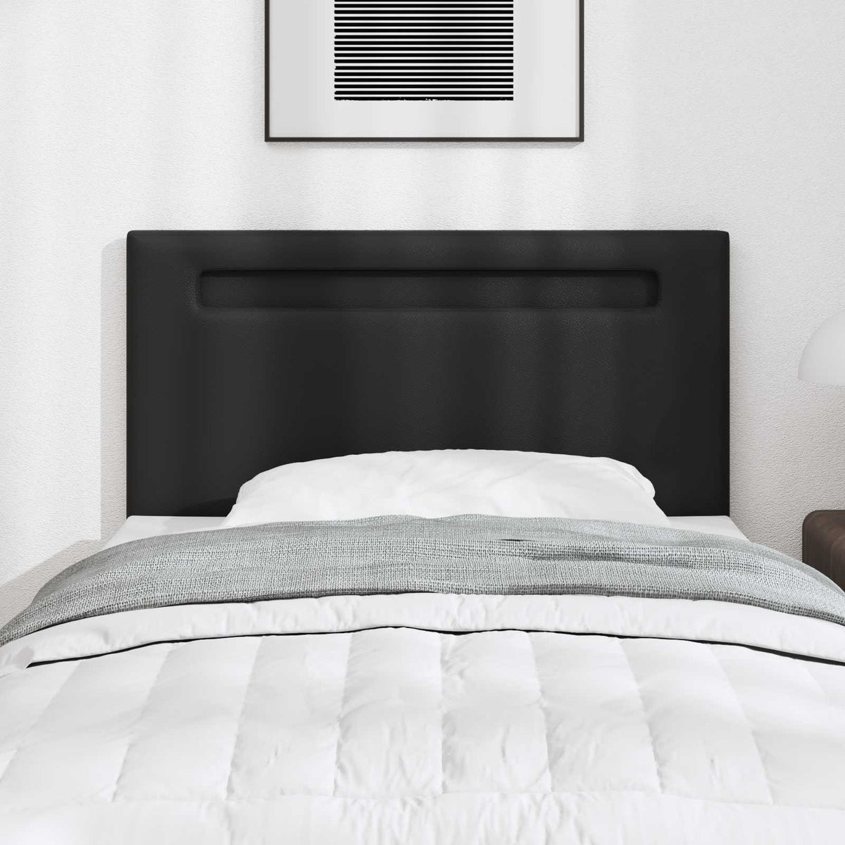 LED Hoofdbord Zwart 100 cm Nep Leer is nu te koop bij PeponiXL, paradijselijk wonen!