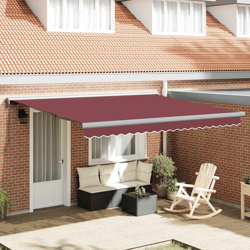 Luifel handmatig uittrekbaar 400x300 cm bordeauxrood is nu te koop bij PeponiXL, paradijselijk wonen!