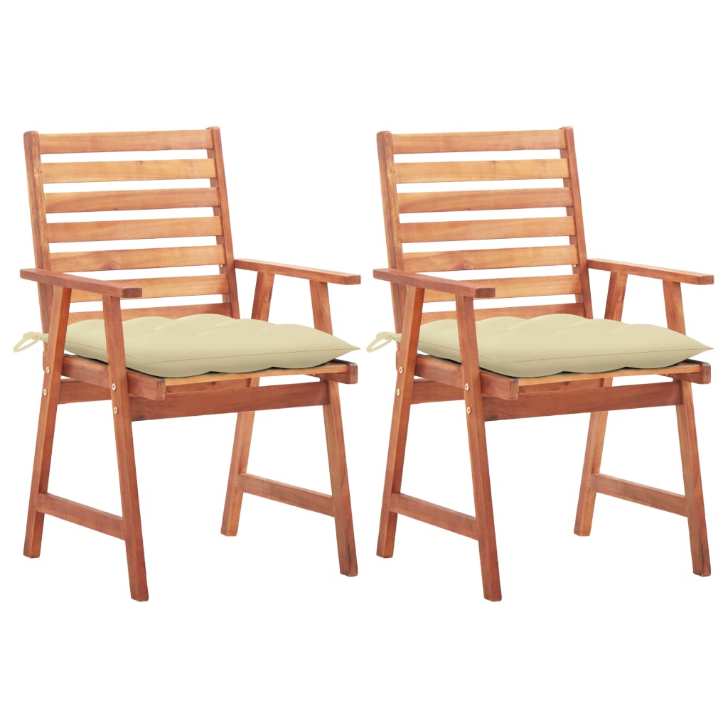 Tuinstoelen 2 st met kussens massief acaciahout is nu te koop bij PeponiXL, paradijselijk wonen!