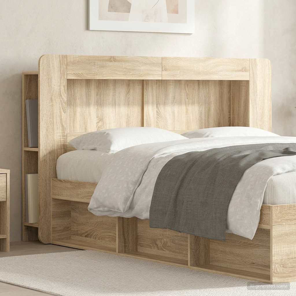 Hoofdbordkast met opslag Sonoma Eiken Geconstrueerd hout is nu te koop bij PeponiXL, paradijselijk wonen!