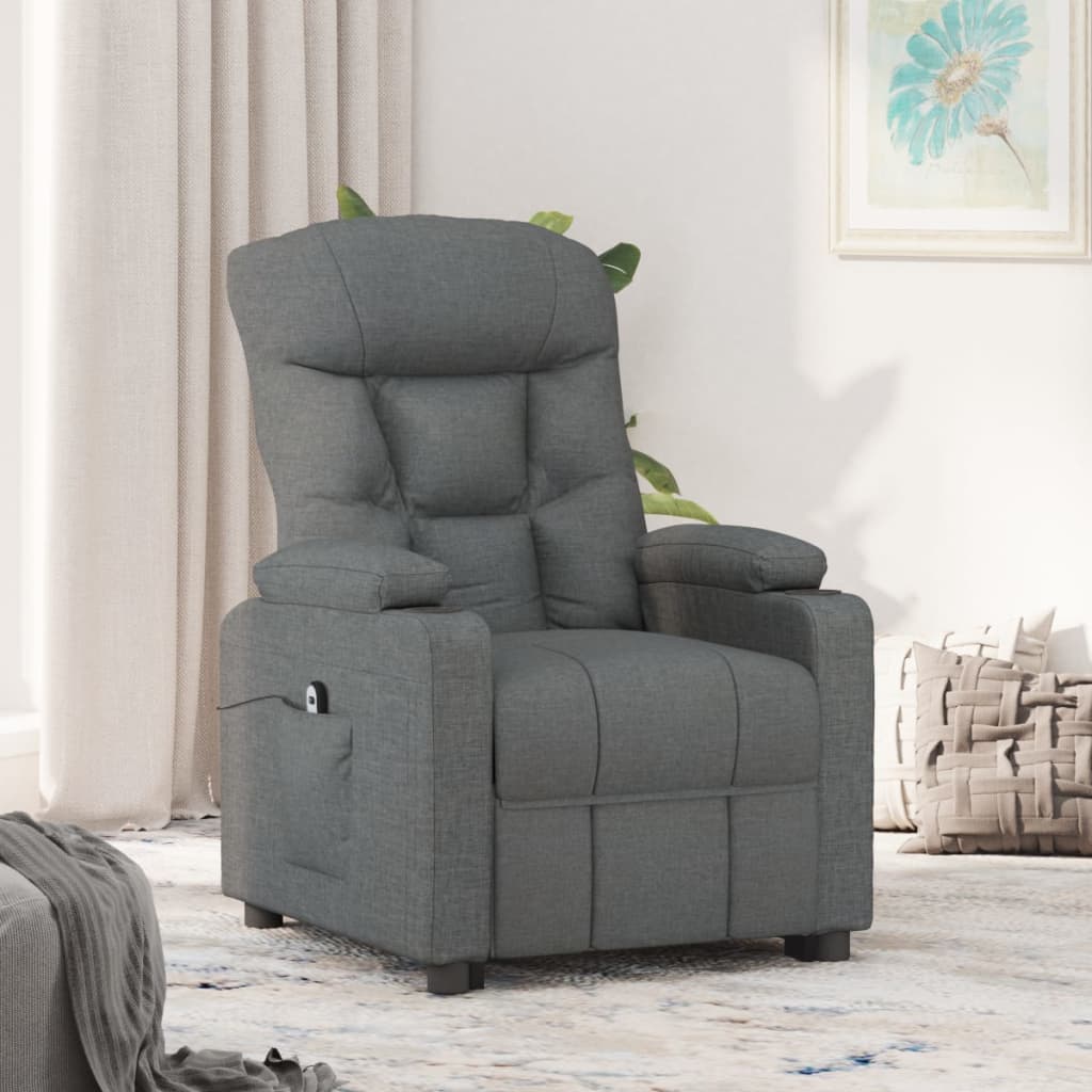 Fauteuil elektrisch verstelbaar stof donkergrijs is nu te koop bij PeponiXL, paradijselijk wonen!