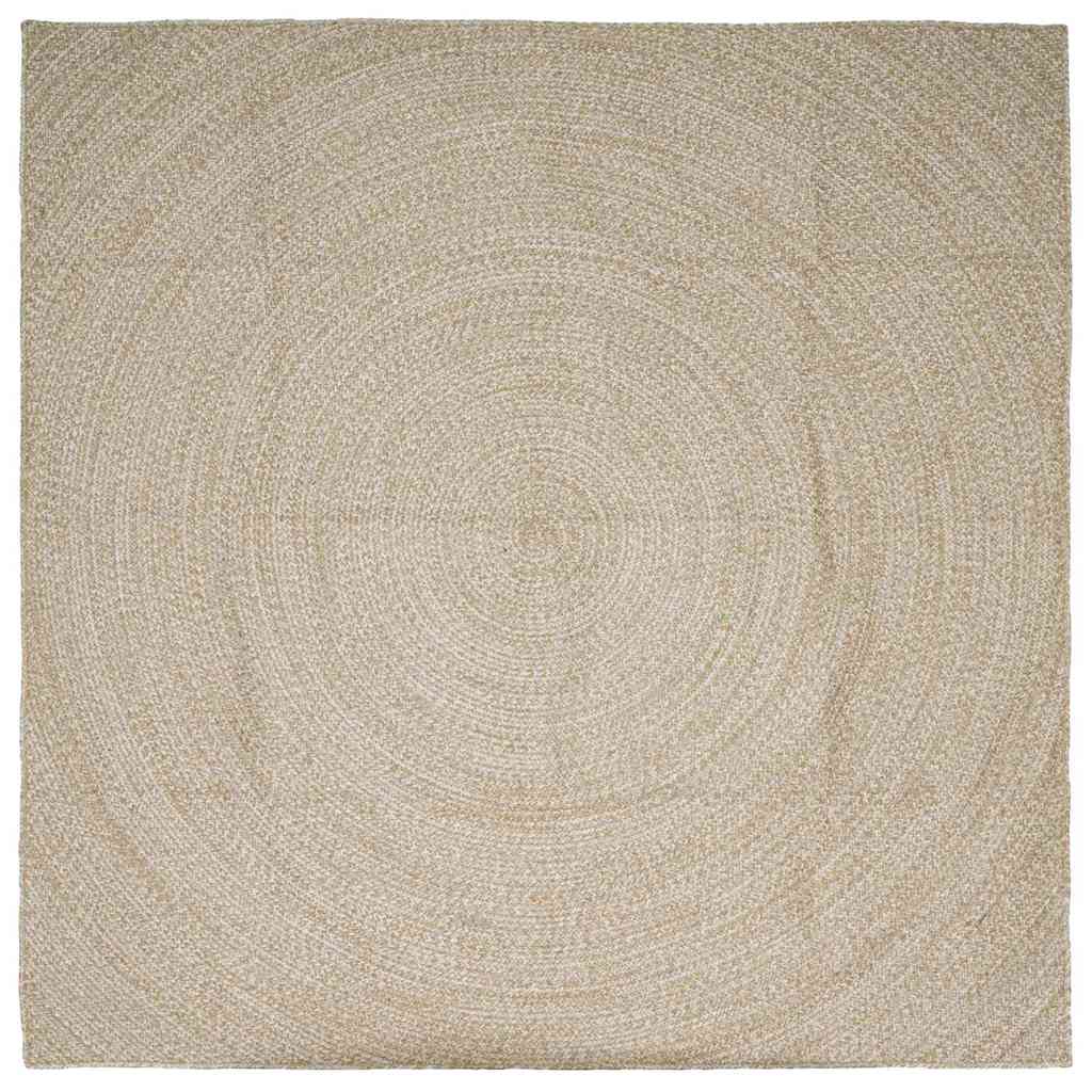Vloerkleden Vierkant Natuurlijk en Wit 200 x 200 cm Jute is nu te koop bij PeponiXL, paradijselijk wonen!