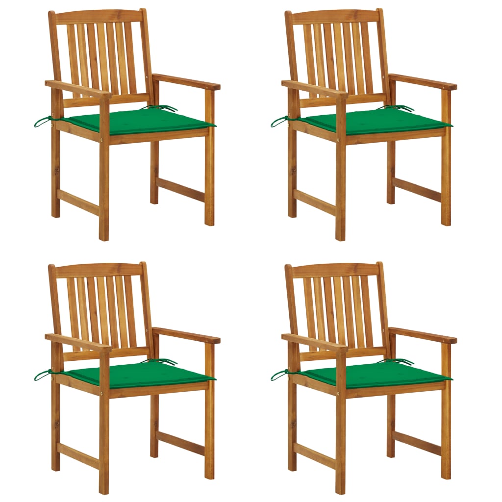 Tuinstoelen 4 st met kussens massief acaciahout is nu te koop bij PeponiXL, paradijselijk wonen!
