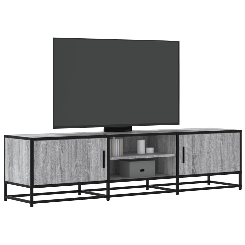 Tv-meubel 160x35x41 cm bewerkt hout metaal grijs sonoma eiken is nu te koop bij PeponiXL, paradijselijk wonen!