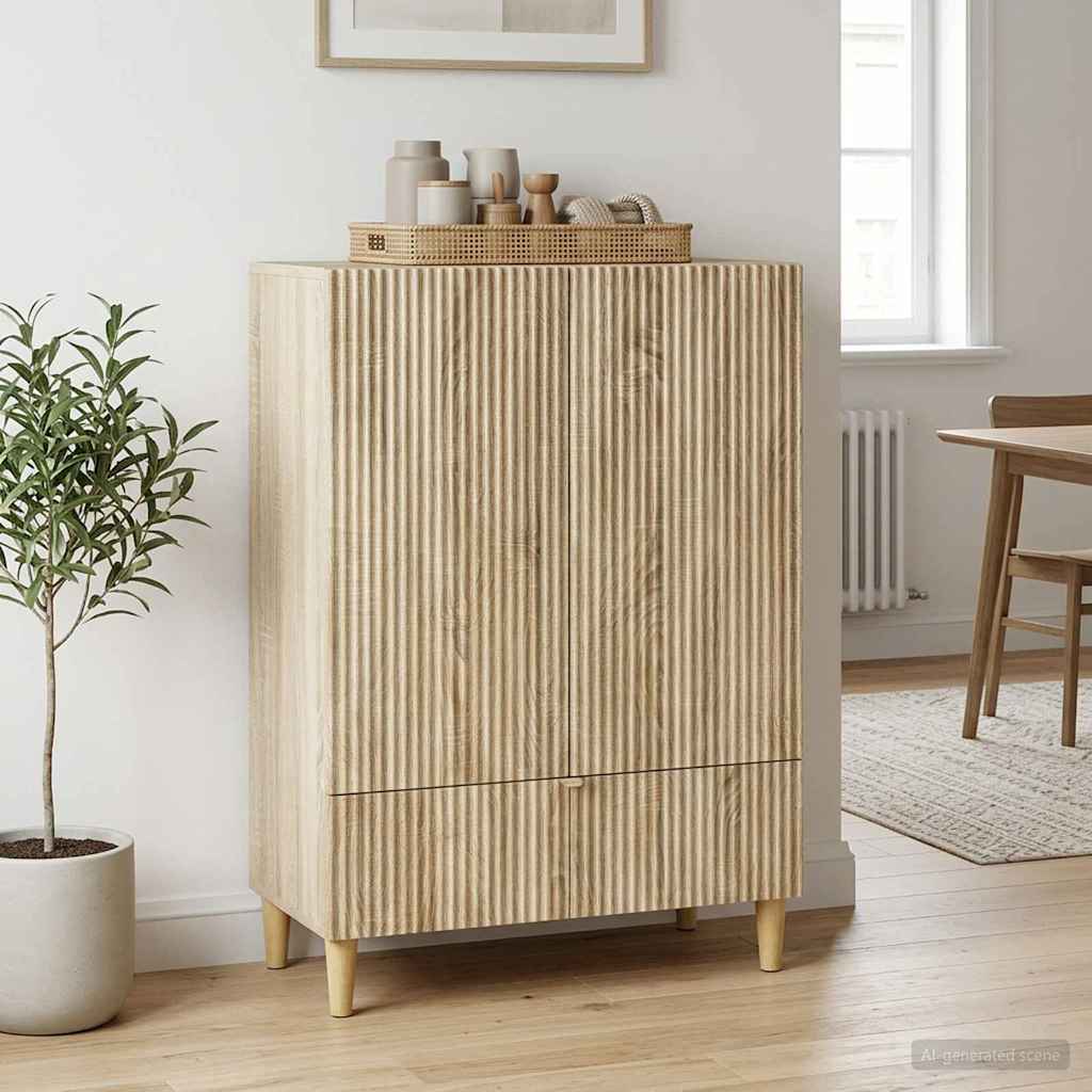 Dressoir met lade Sonoma Eiken 66 x 34,5 x 95 cm Bewerkt hout is nu te koop bij PeponiXL, paradijselijk wonen!