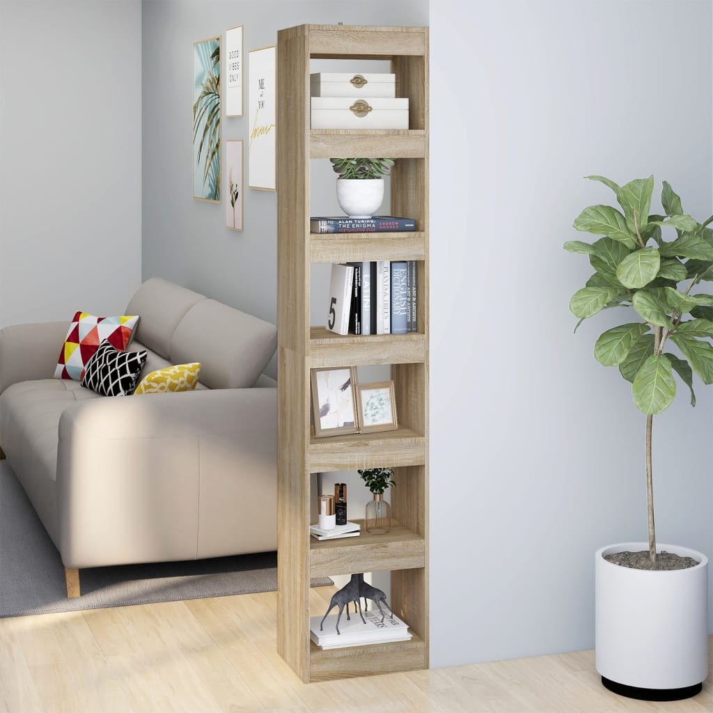 Boekenkast/kamerscherm 40x30x198 cm sonoma eikenkleurig is nu te koop bij PeponiXL, paradijselijk wonen!