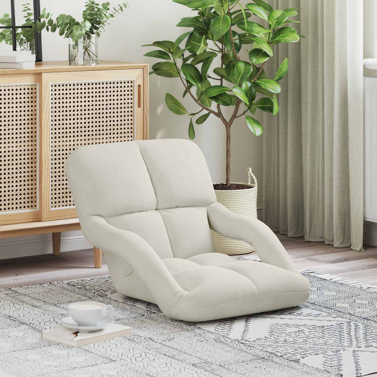 Vloerstoel Crème 58 x 62 x 58 cm Fluweel is nu te koop bij PeponiXL, paradijselijk wonen!