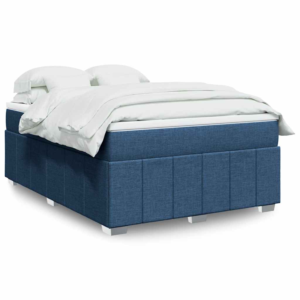 Boxspring met matras stof blauw 140x190 cm is nu te koop bij PeponiXL, paradijselijk wonen!