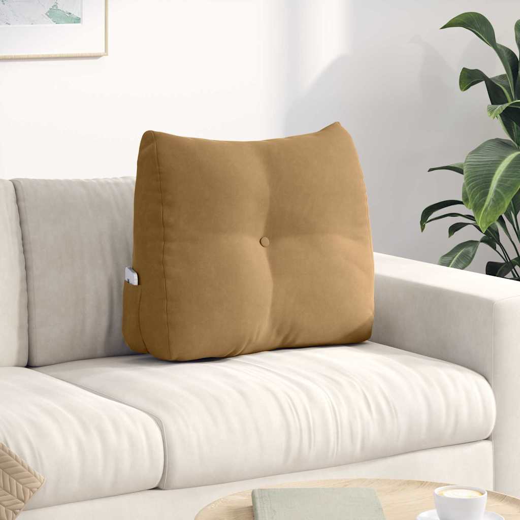 Rugkussen Bruin 60 x 24 x 50 cm Fluweel is nu te koop bij PeponiXL, paradijselijk wonen!