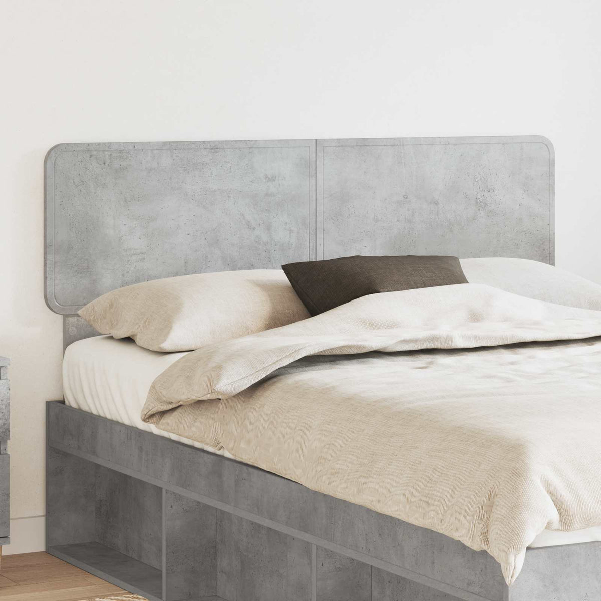 Hoofdbord Beton Grijs Bewerkt hout is nu te koop bij PeponiXL, paradijselijk wonen!