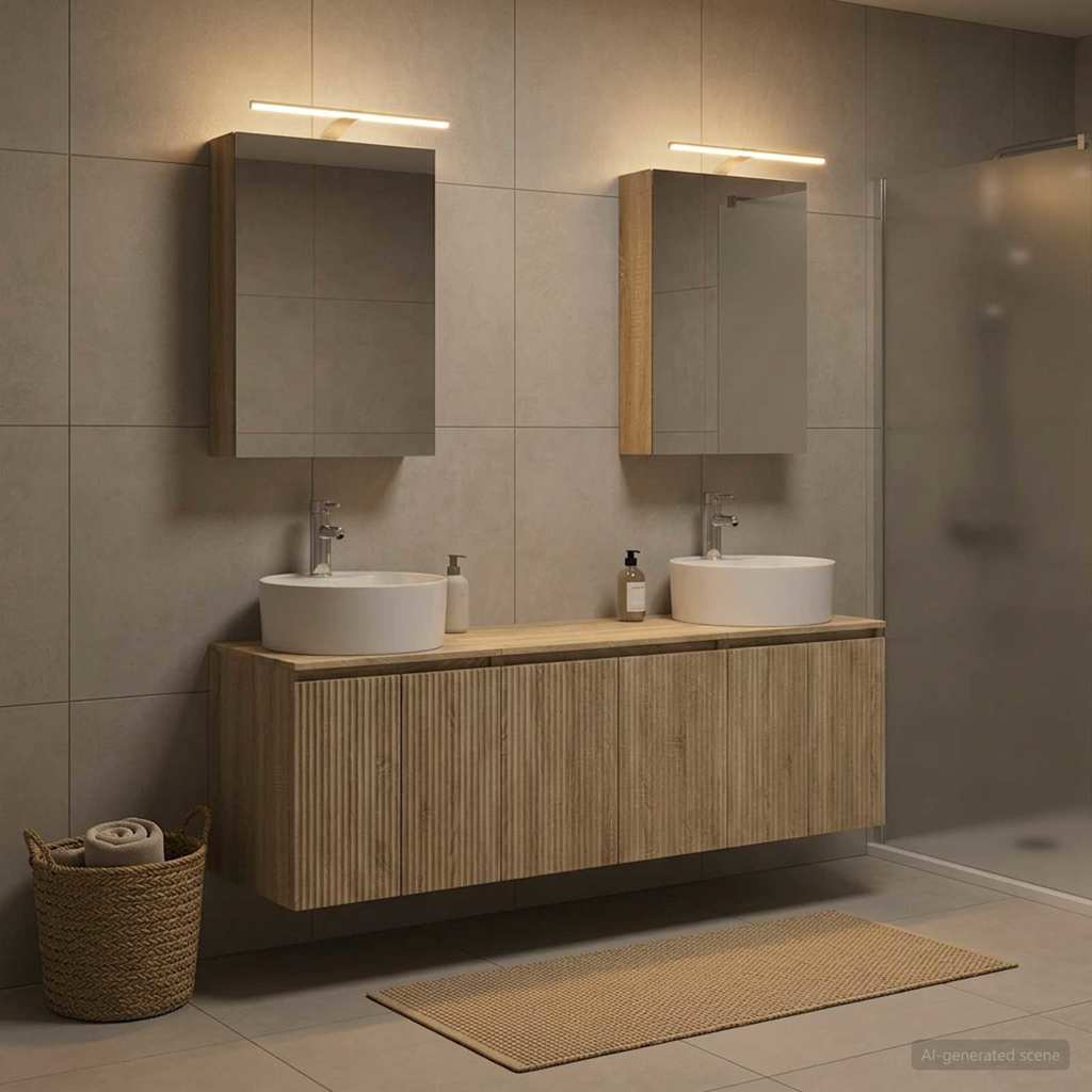 Badkamerkastenset 5 st Sonoma Eiken Bewerkt hout is nu te koop bij PeponiXL, paradijselijk wonen!