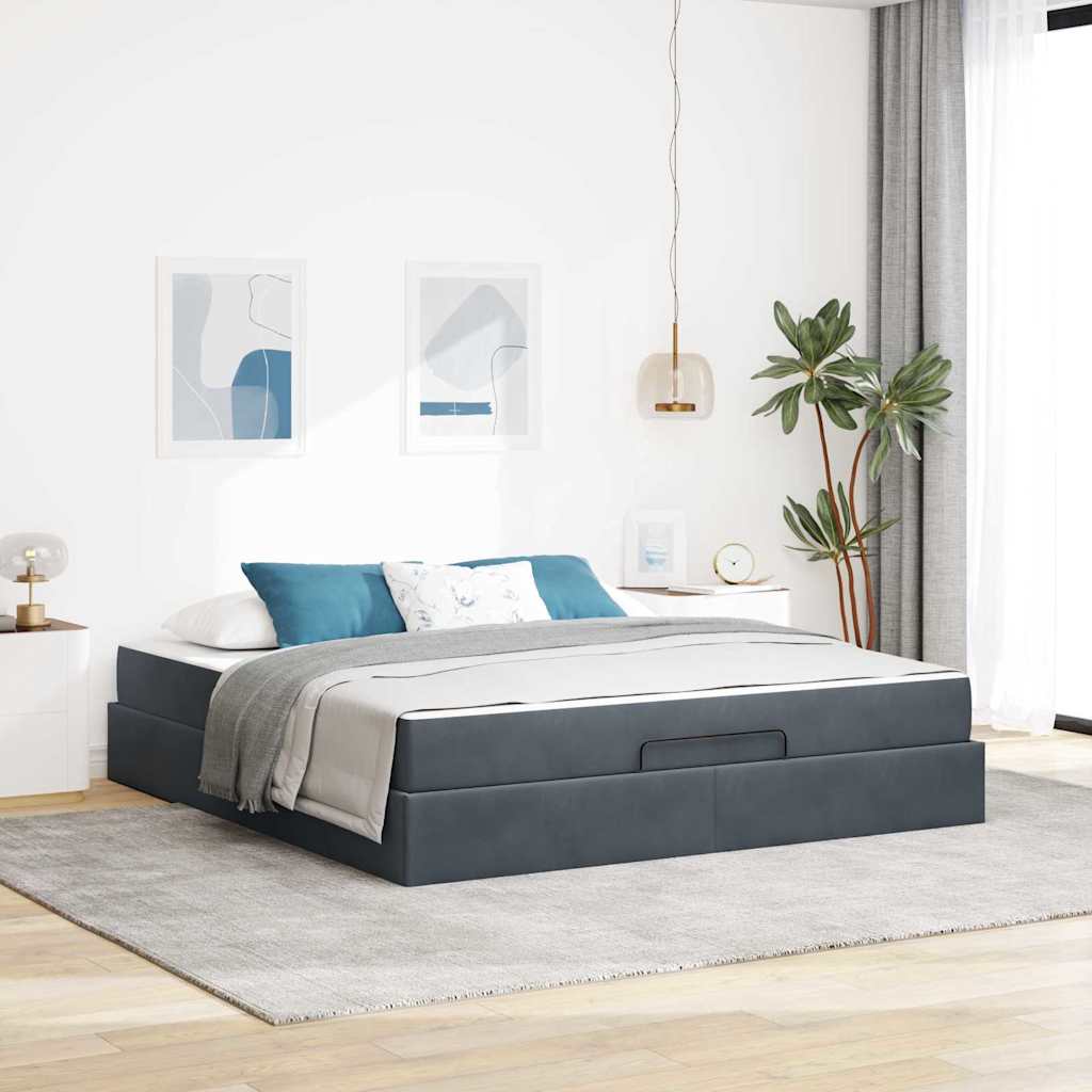 Bedframe met matras 2 pcs Dim Grijs Fluweel is nu te koop bij PeponiXL, paradijselijk wonen!