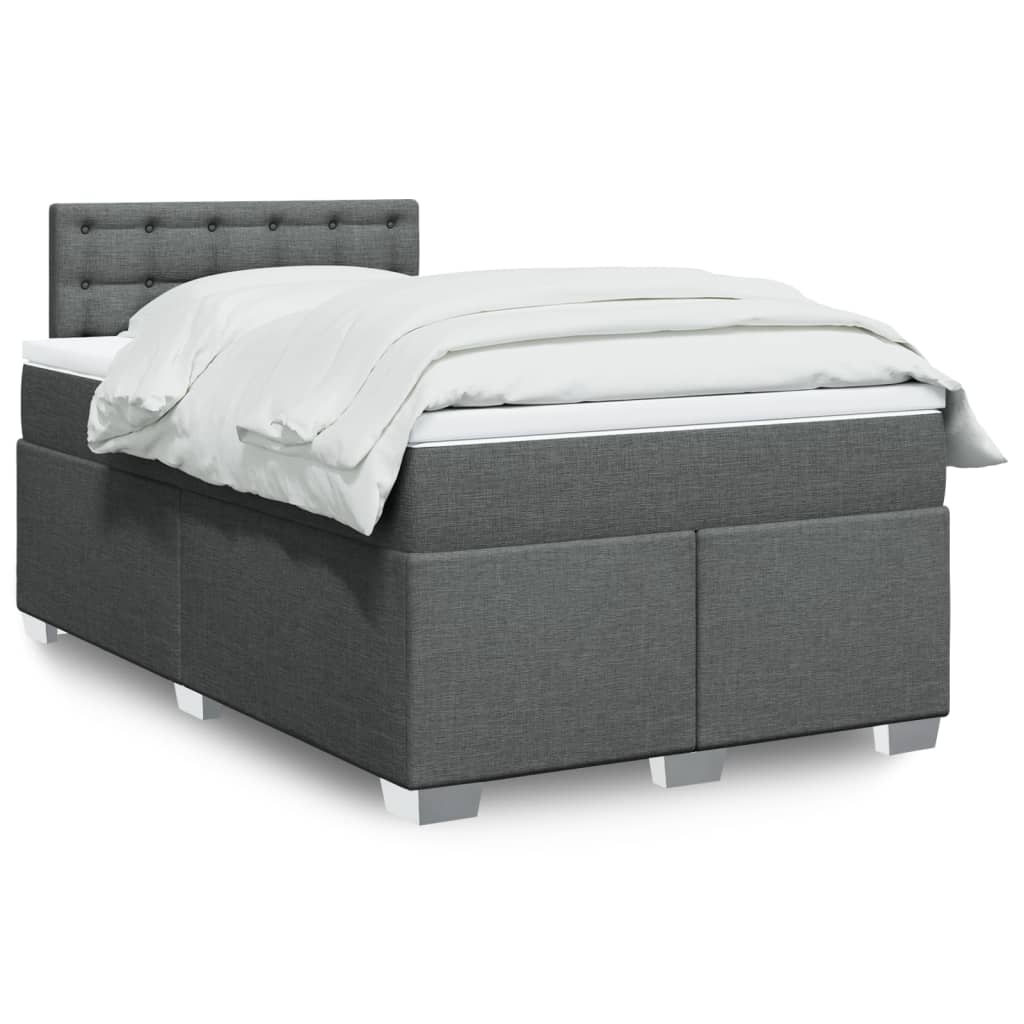 Boxspring met matras stof donkergrijs 120x190 cm is nu te koop bij PeponiXL, paradijselijk wonen!