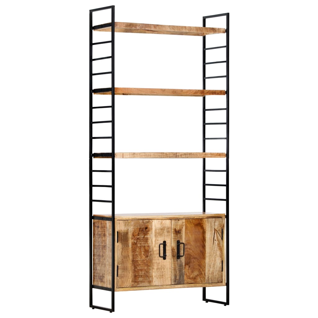 Boekenkast met 4 schappen 80x30x180 cm ruw mangohout is nu te koop bij PeponiXL, paradijselijk wonen!