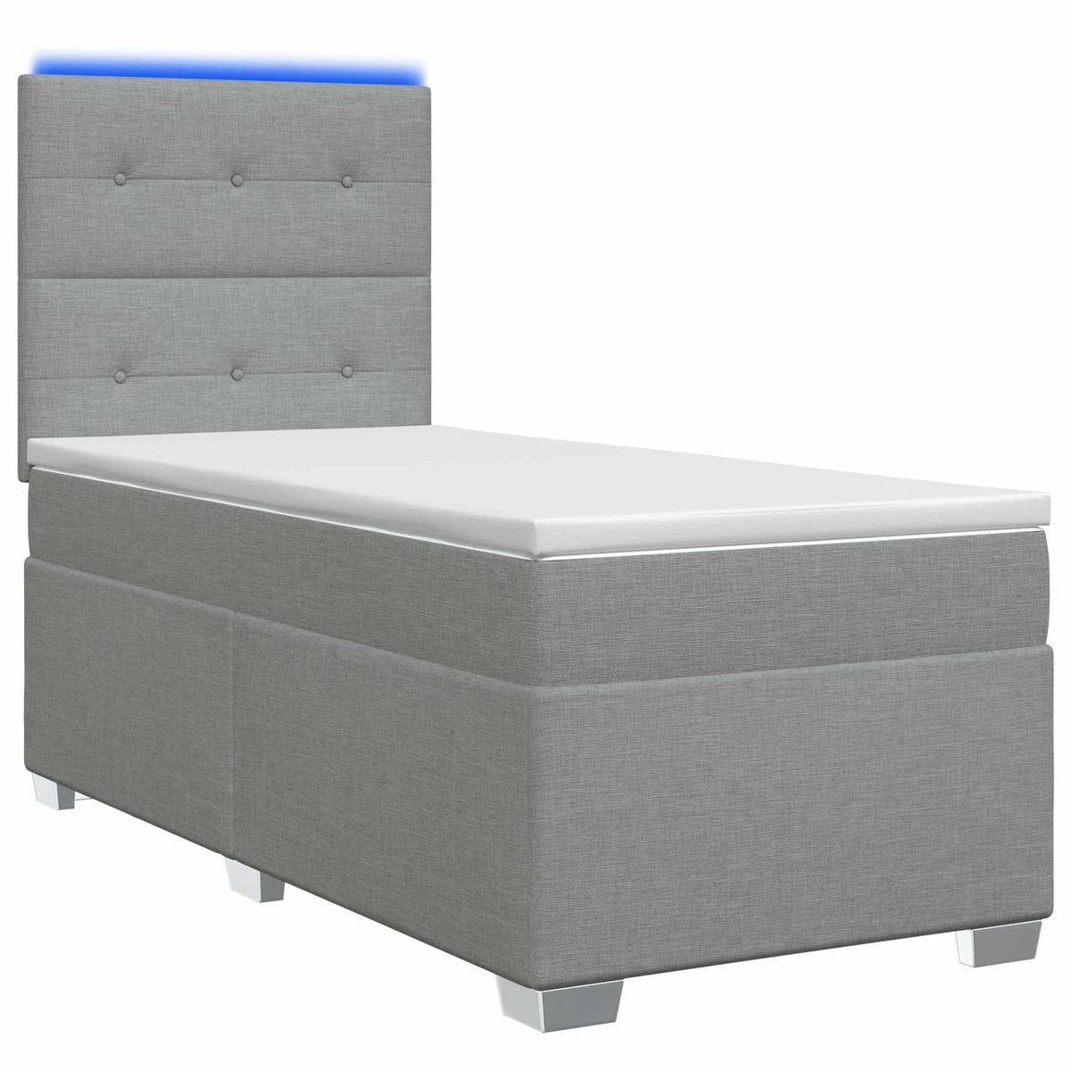 Boxspringbed met matras Lichtgrijs 80 x 200 cm Stof is nu te koop bij PeponiXL, paradijselijk wonen!