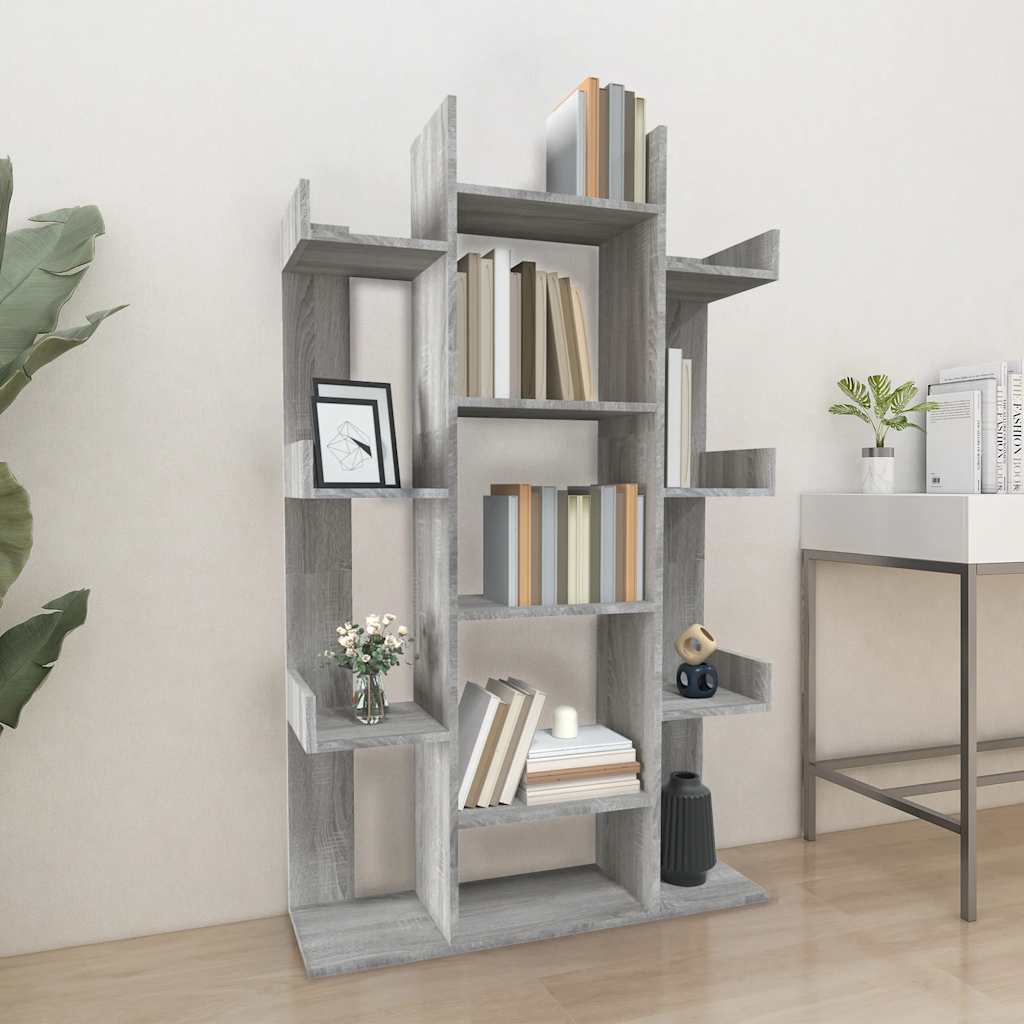 Boekenkast 86x25,5x140 cm bewerkt hout grijs sonoma eiken is nu te koop bij PeponiXL, paradijselijk wonen!