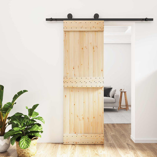 Schuifdeur Naturel en Zwart 70 x 210 cm Massief Grenenhout is nu te koop bij PeponiXL, paradijselijk wonen!