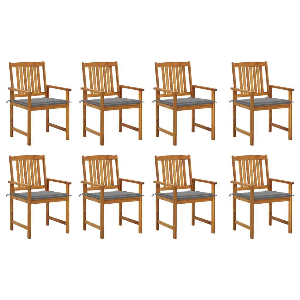 Tuinstoelen 8 st met kussens massief acaciahout is nu te koop bij PeponiXL, paradijselijk wonen!