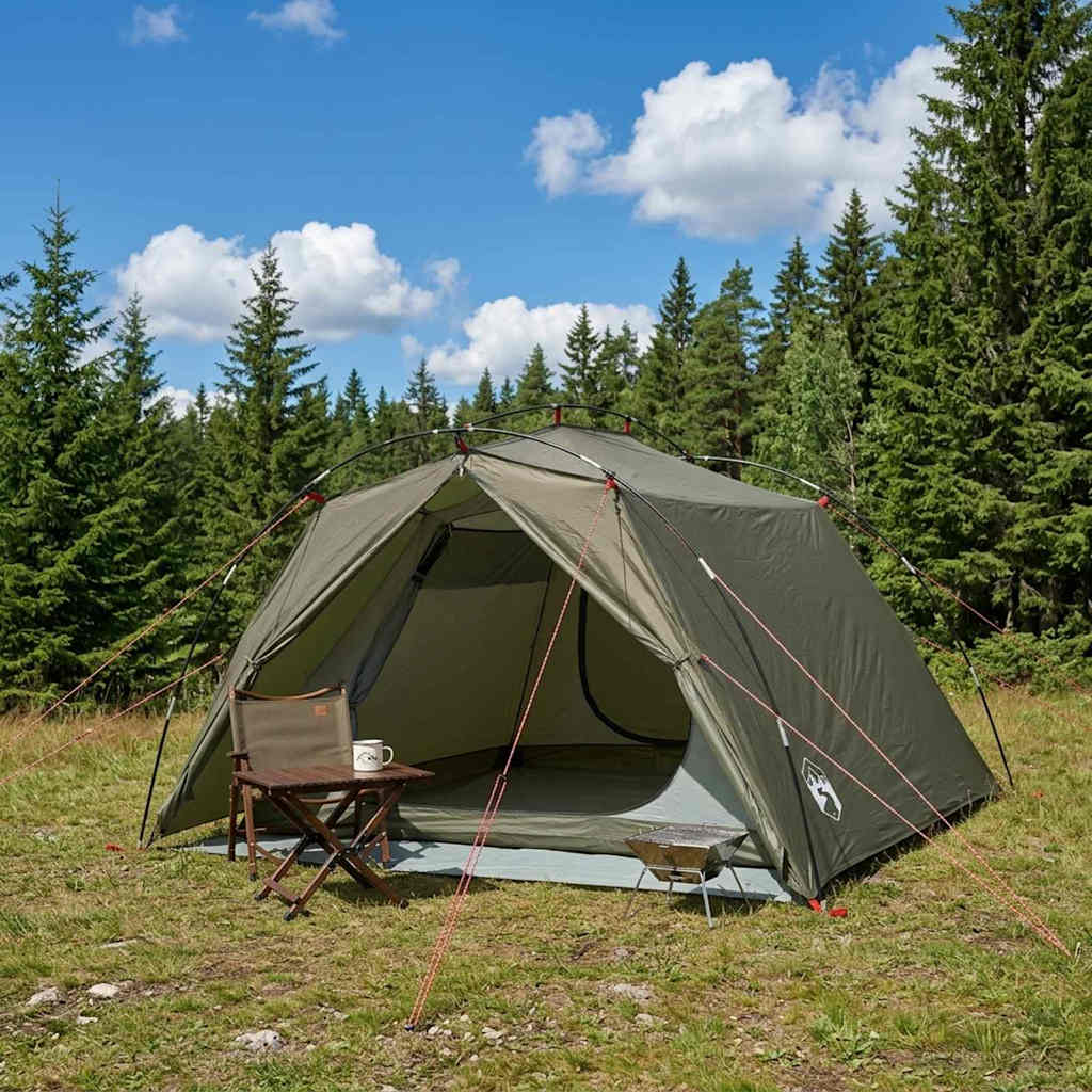 Tunneltent Olijfgroen 4-persoons 185T Polyester met PU Coating is nu te koop bij PeponiXL, paradijselijk wonen!