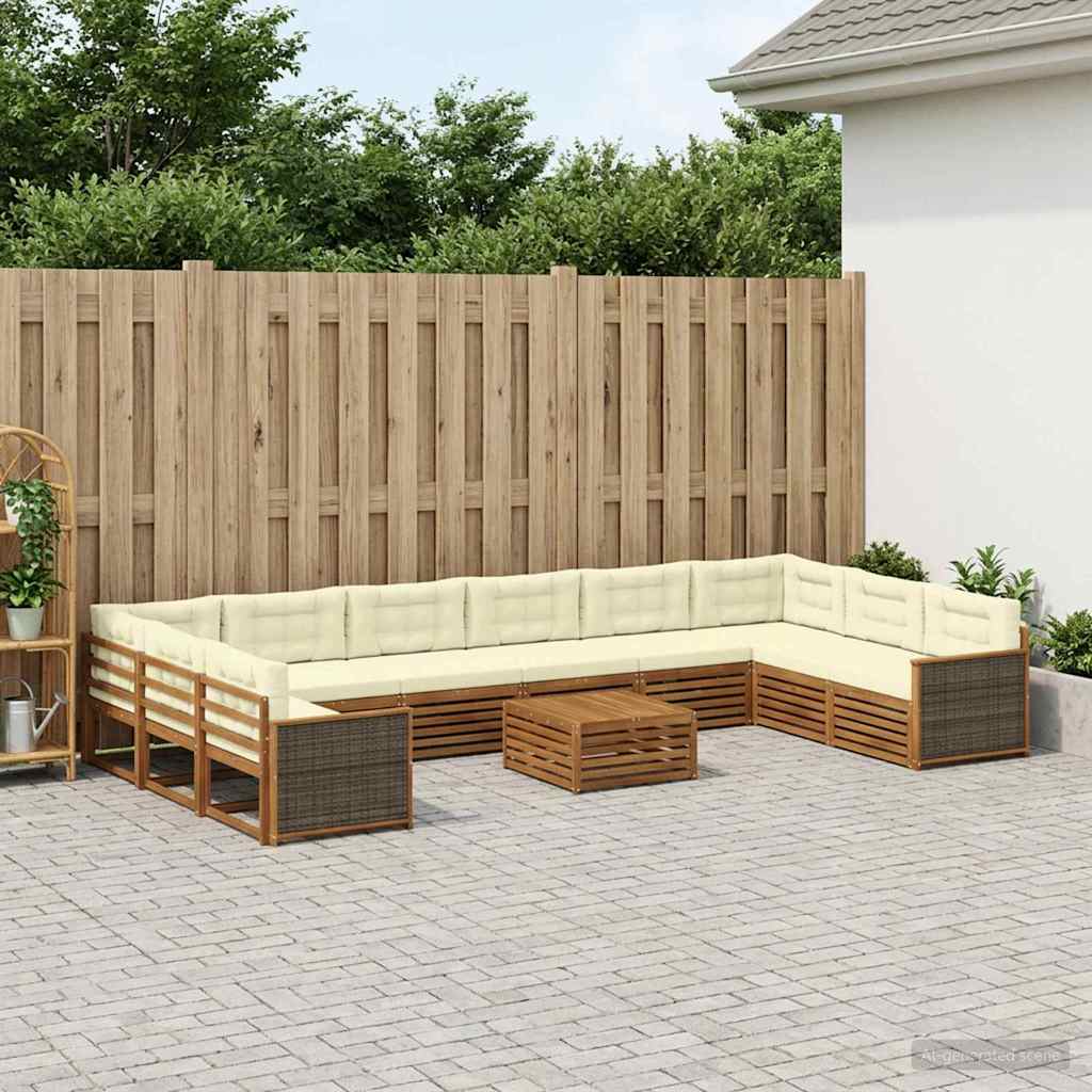Sofa-Sets met kussen 11 pcs Massief Acaciahout is nu te koop bij PeponiXL, paradijselijk wonen!